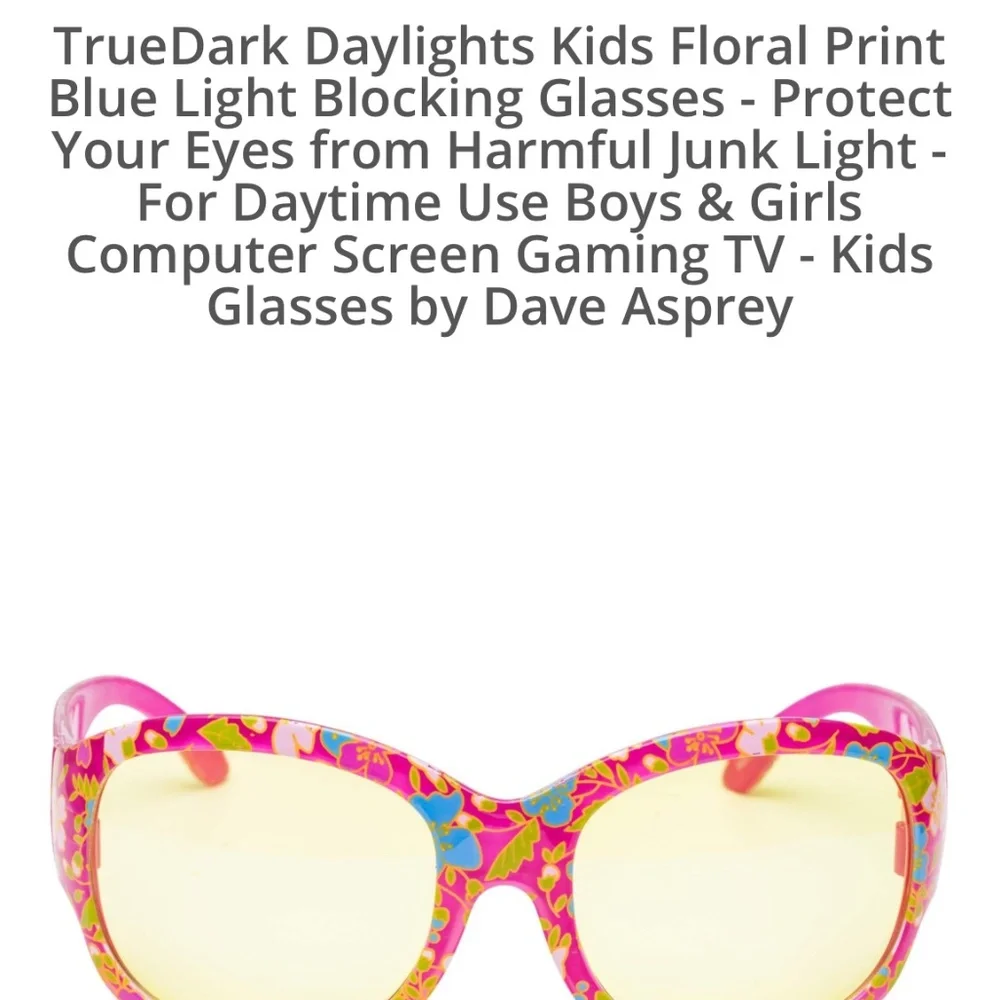 TrueDark Kids blue light blocking glasses.